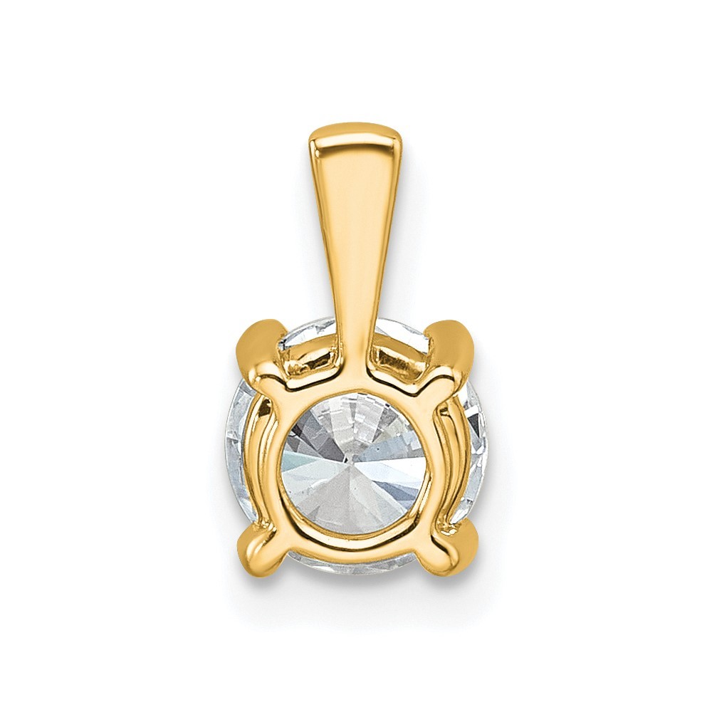 14k Yellow Gold 1 Ct Round Cut Lab Grown Diamond VS/SI+ G+ Four Prong Pendant